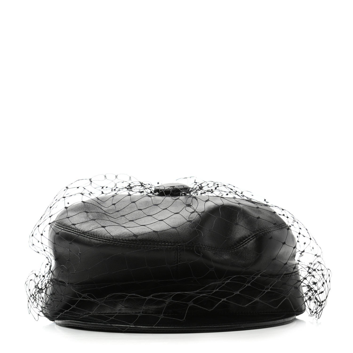 Christian Dior Lambskin Arty Cap with Veil 58 Black 1 of 10