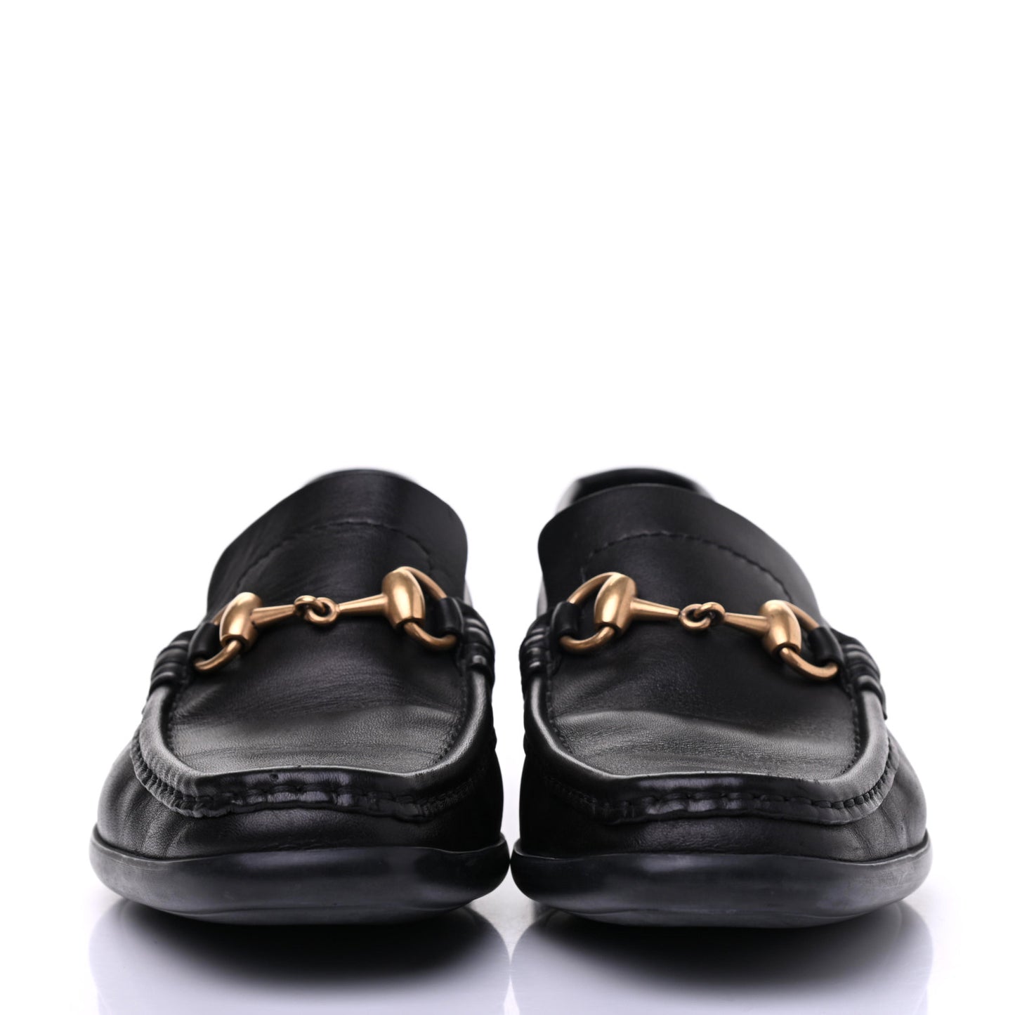 Calfskin Mens Horsebit Driver Loafers 7.5 Black