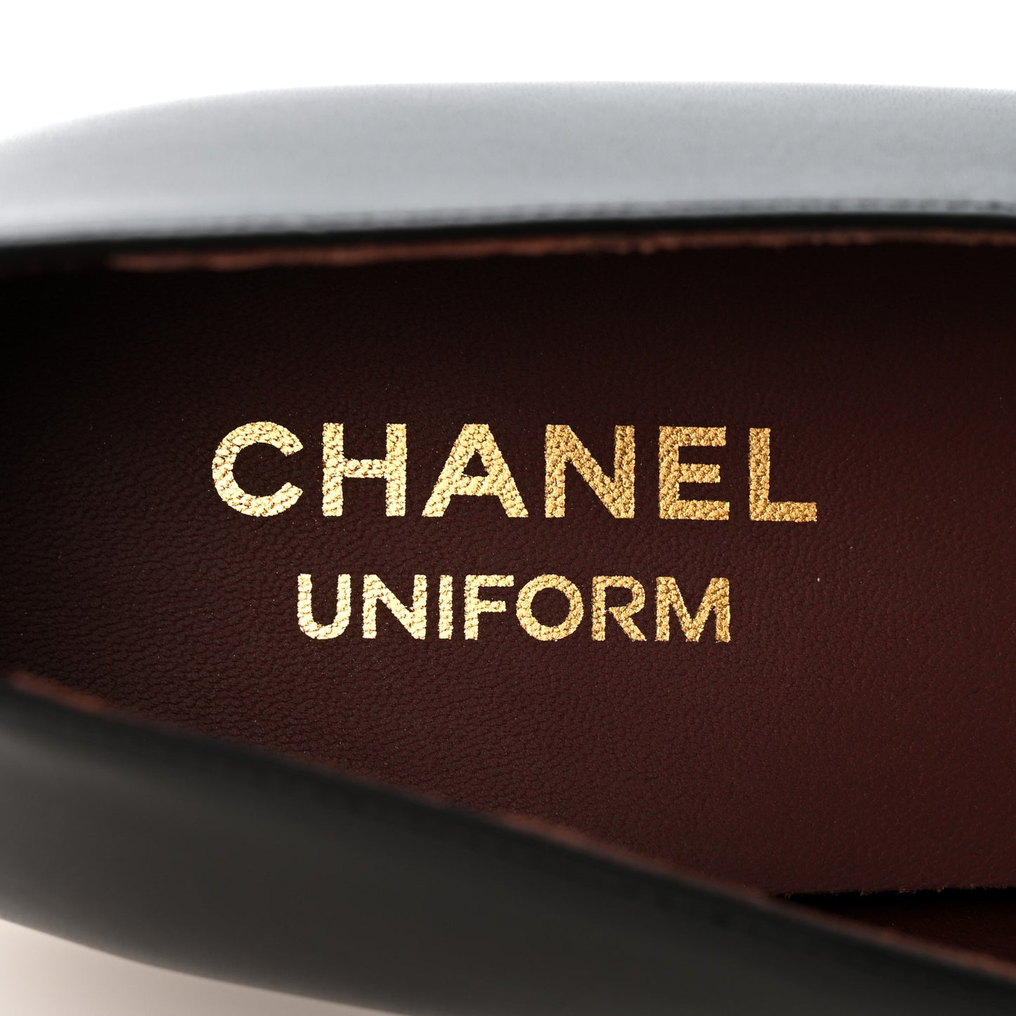 Lambskin Cap Toe CC Uniform Ballerina Flats 39 Black