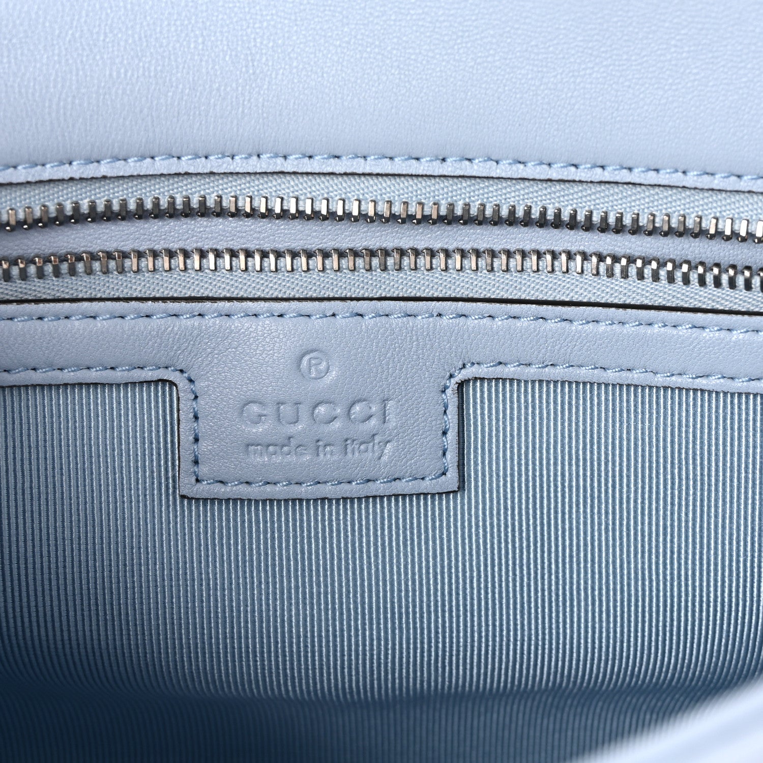 Gucci Lambskin Matelasse Medium GG Marmont Shoulder Bag Light Blue