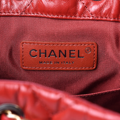 Chanel Aged Calfskin Chevron Quilted Small Gabrielle Backpack Red 6 of 9