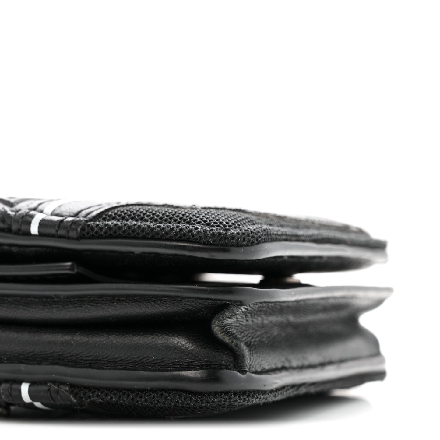 Faux Calfskin Fabric Sneakerhead Crossbody Wallet Black