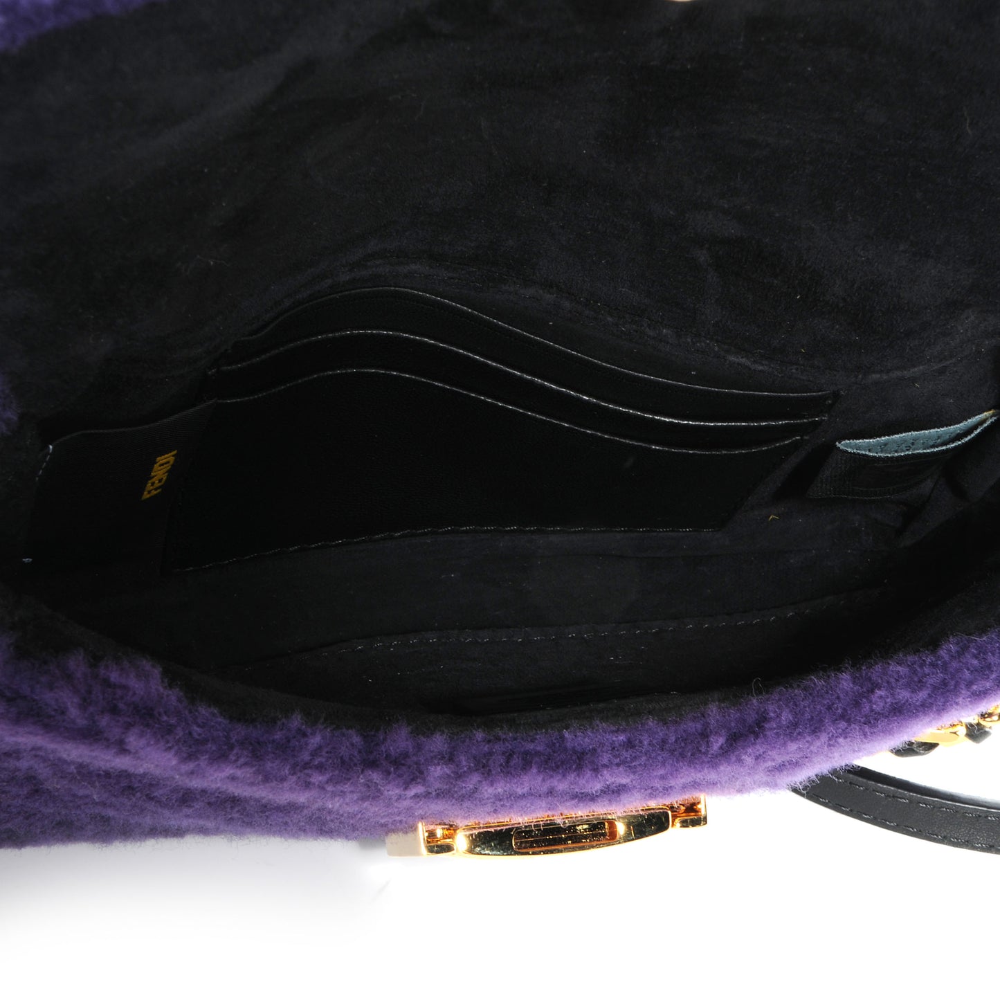 Shearling Nappa Mini Be Baguette Shoulder Bag Purple Black