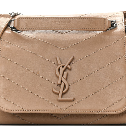 Saint Laurent Vintage Lambskin Chevron Monogram Small Nolita Light Carmel 8 of 13