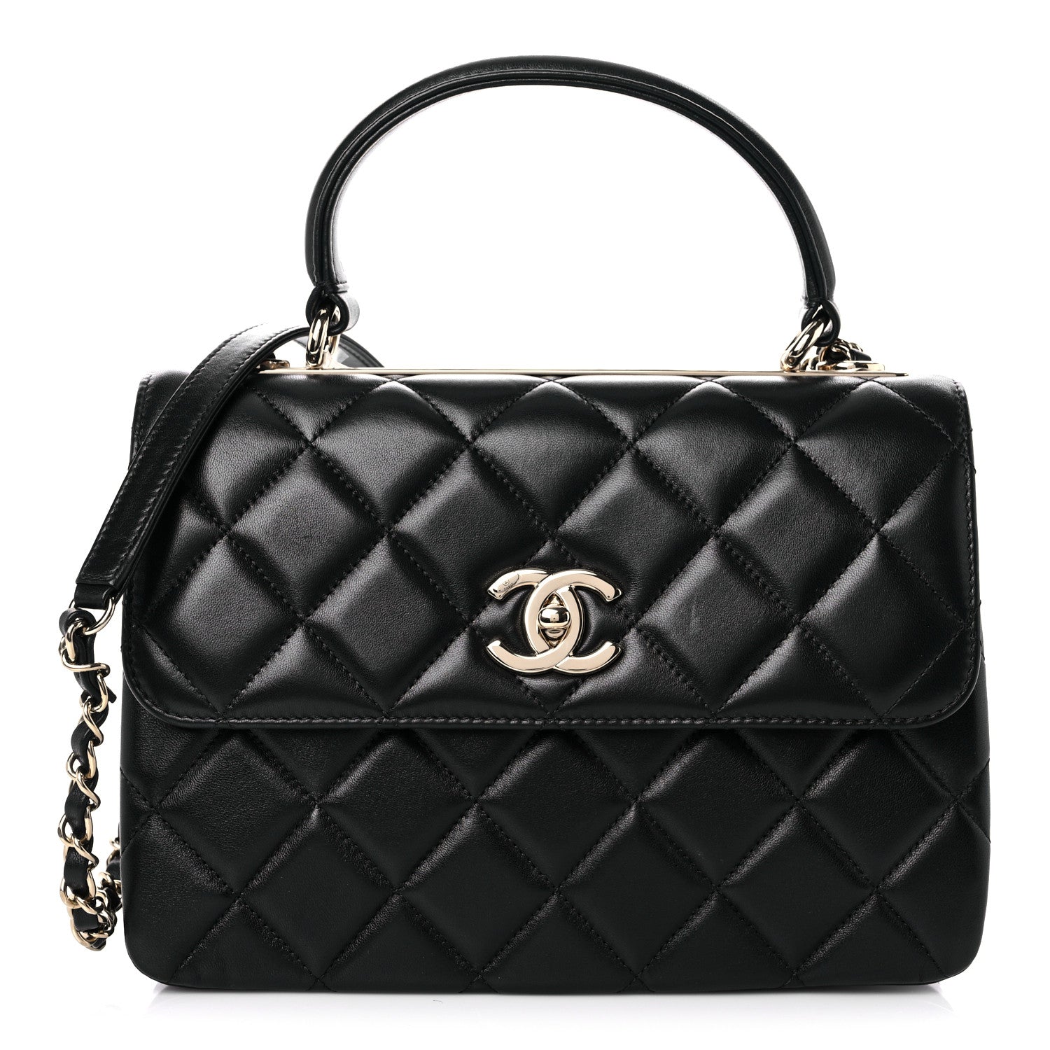 Chanel Lambskin Quilted Small Trendy CC Dual Handle Flap Bag Black 1 of 15