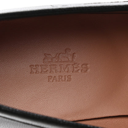 Hermes Goatskin Womens Paris Loafers 36.5 Black 7 of 9