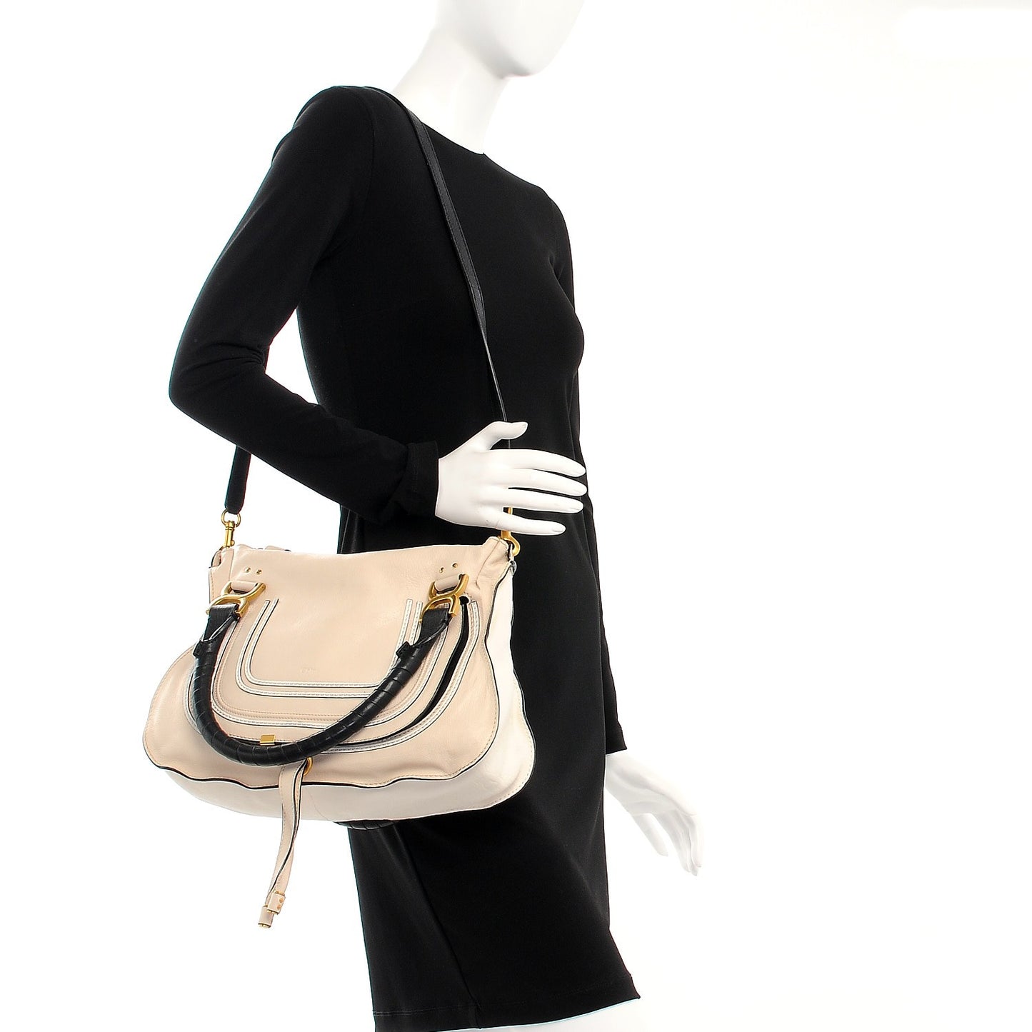 Calfskin Medium Marcie Satchel Abstract White Black
