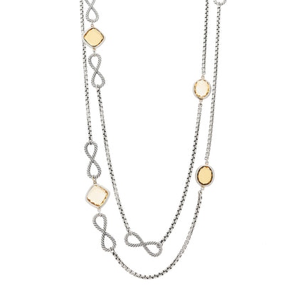 David Yurman Sterling Silver Citrine Infinity Necklace 1 of 5