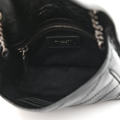 Saint Laurent Crinkled Calfskin Matelasse Monogram Niki Chain Wallet Black 5 of 10