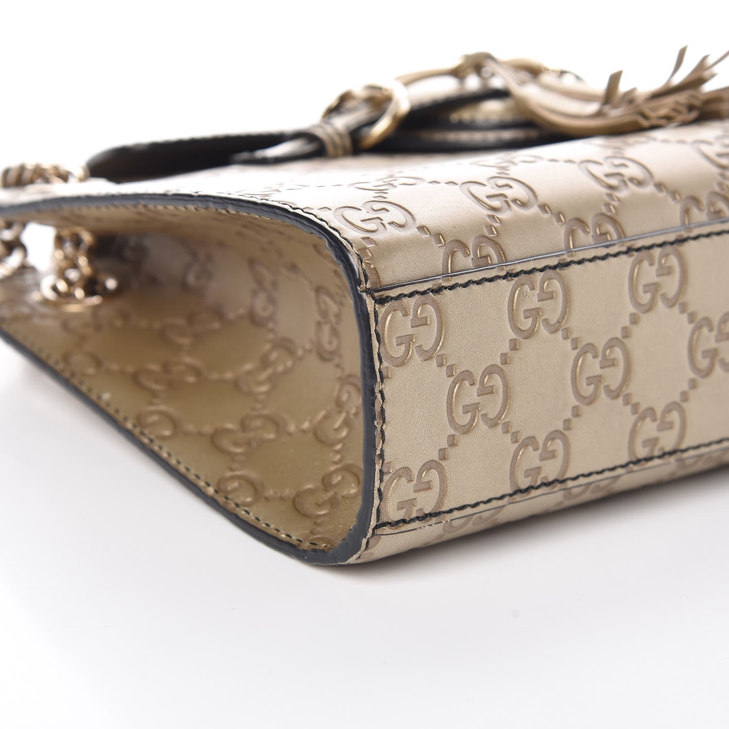 Gucci Shine Guccissima Small Emily Chain Shoulder Bag Gold 9 of 10