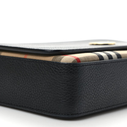 Burberry Grainy Calfskin Vintage Check Hampshire Crossbody Black 7 of 9