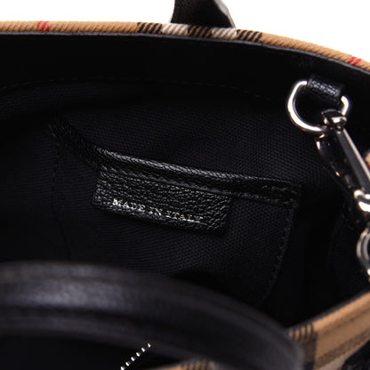 Burberry Goatskin Vintage Check Baby Banner Tote Black 9 of 17
