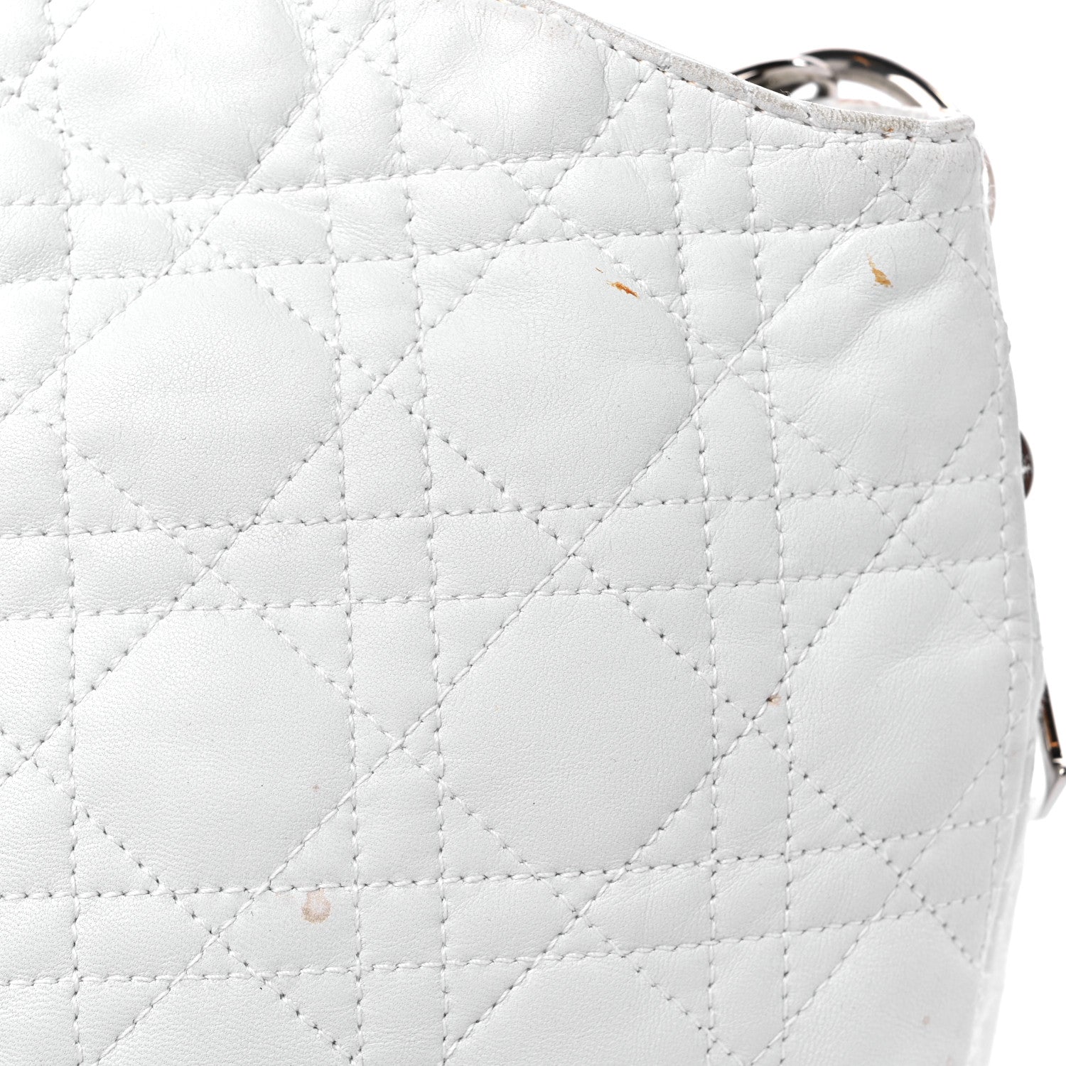Christian Dior Lambskin Cannage Small Dior Soft Hobo White 14 of 17
