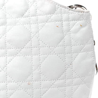 Christian Dior Lambskin Cannage Small Dior Soft Hobo White 14 of 17