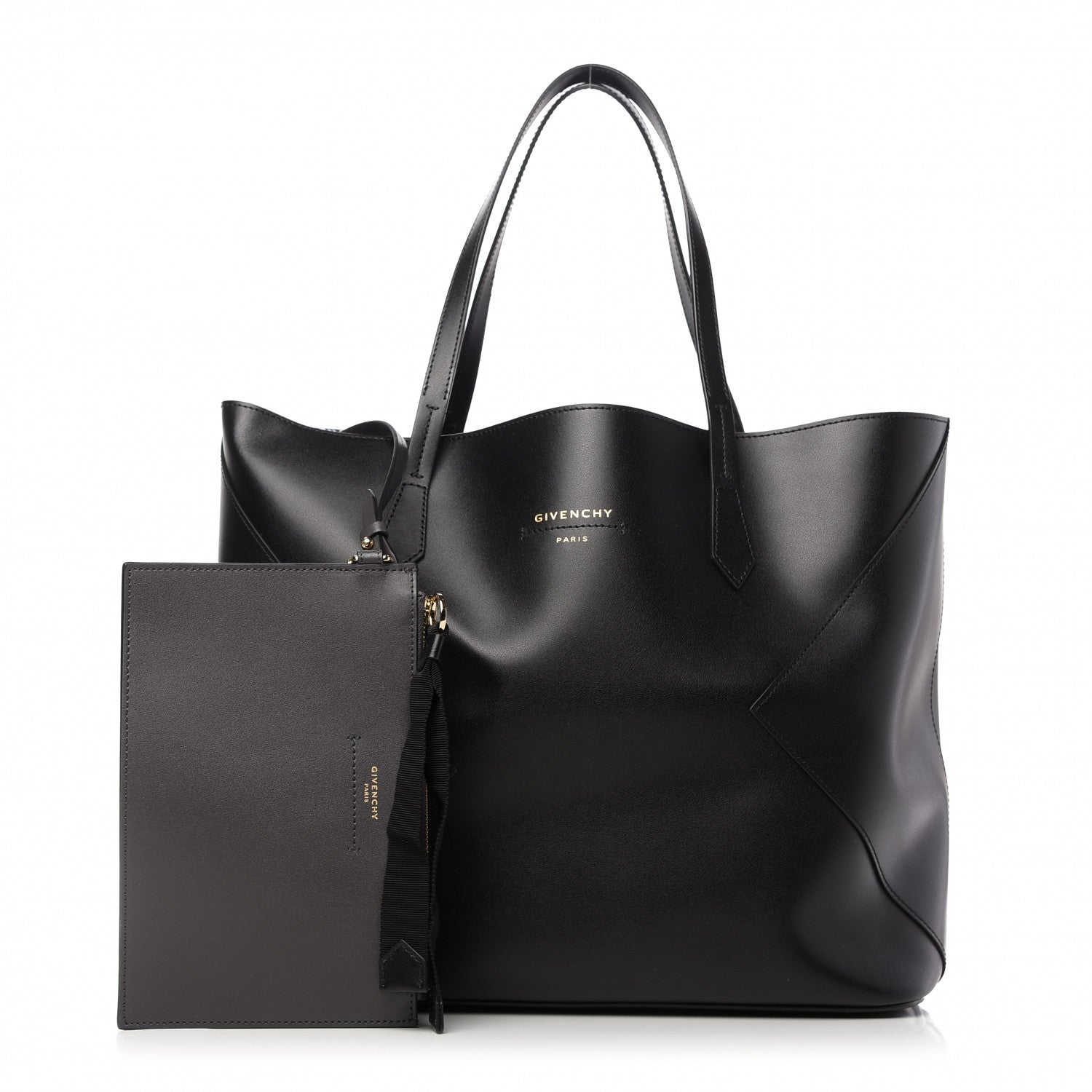 Givenchy Smooth Calfskin Wing Shopper Tote Black White 2 of 9