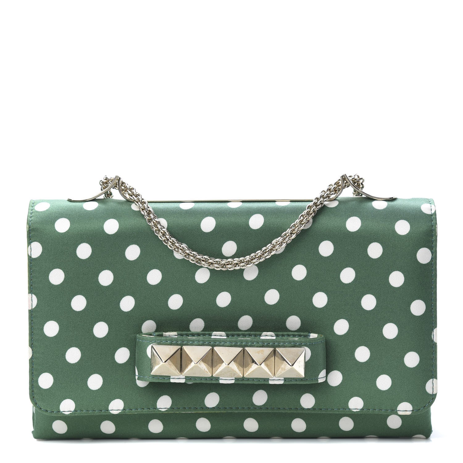 Valentino Garavani Silk Poise Va Va Voom Shoulder Bag Green Pop 1 of 12