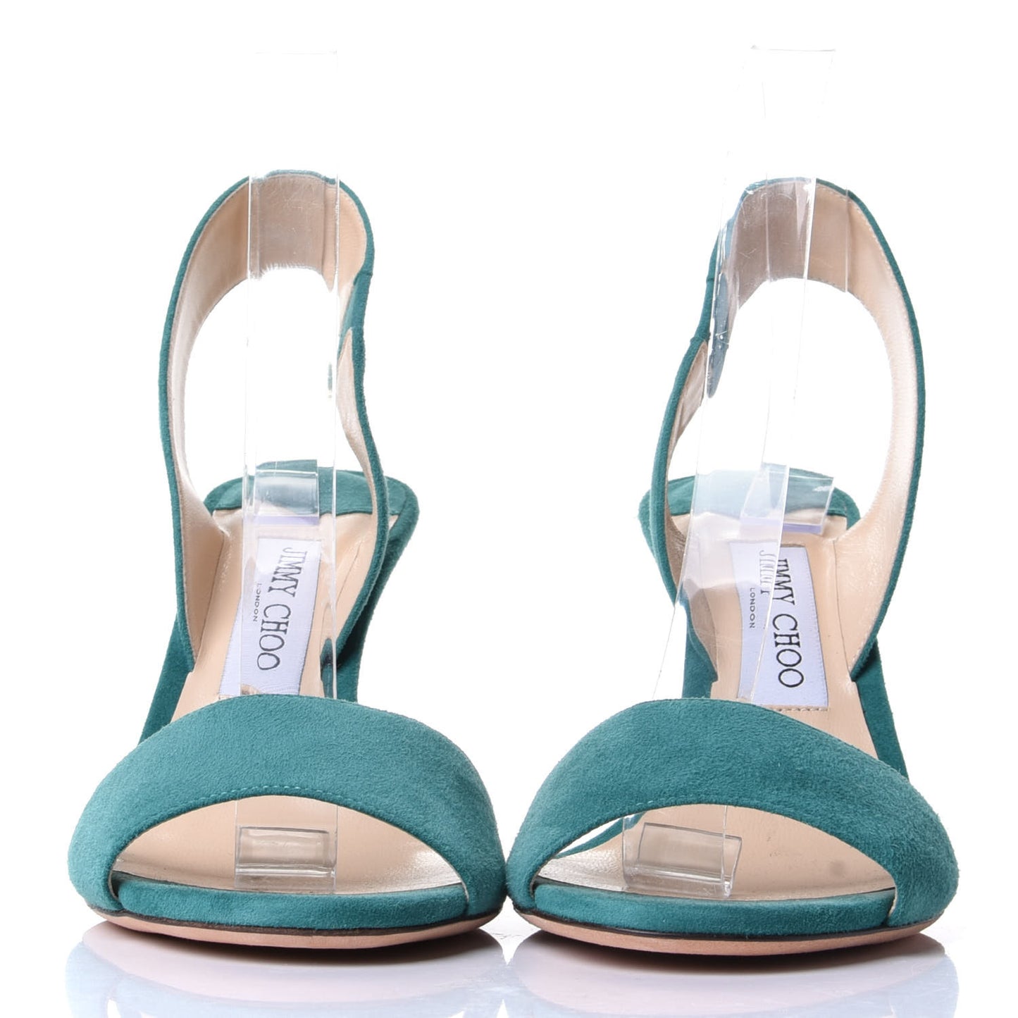 Suede Peep Toe Sandals 39.5 Emerald