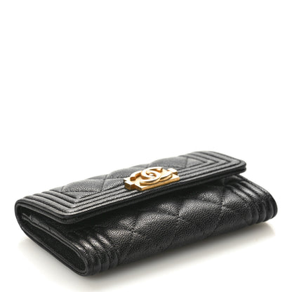 Chanel Caviar Quilted Boy Flap Card Holder Black 4 of 8
