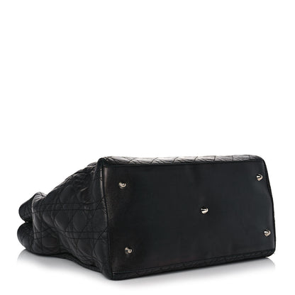 Christian Dior Lambskin Cannage Large Dior Soft Shopping Tote Black 4 of 14