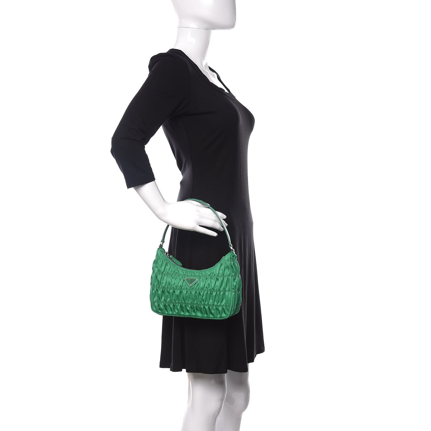 Prada Tessuto Nylon Gaufre Shoulder Bag Menta 2 of 10
