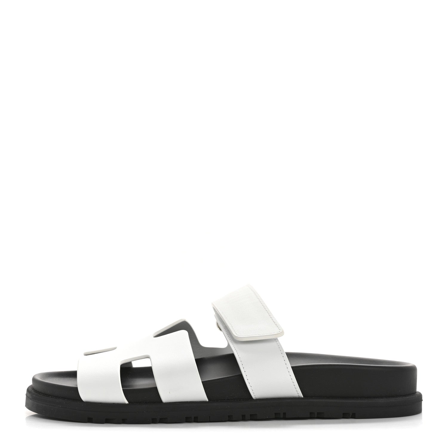 Hermes Calfskin Womens Chypre Sandals 37 White 1 of 10
