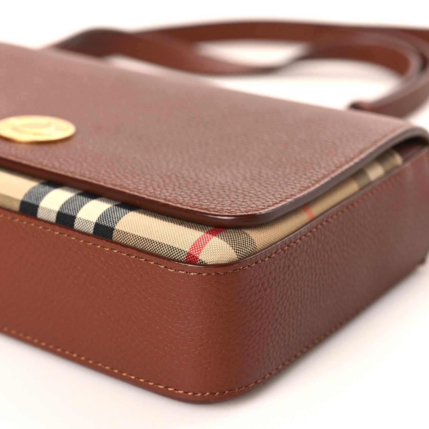 Calfskin Mini Vintage Check Note Bag Tan