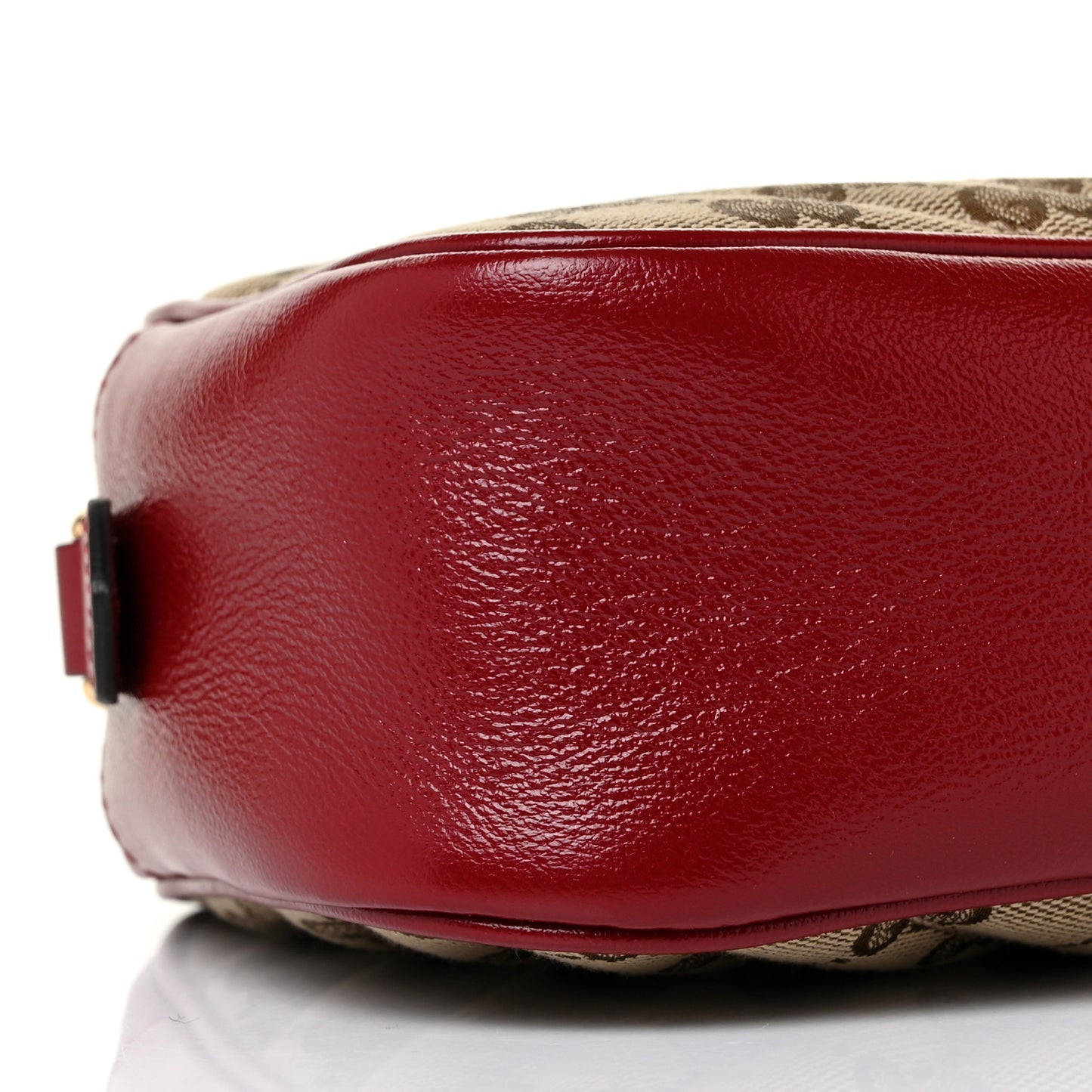 Monogram Azalea Calfskin Matelasse Diagonal Small GG Marmont Chain Shoulder Bag Beige Ebony New Cherry Red