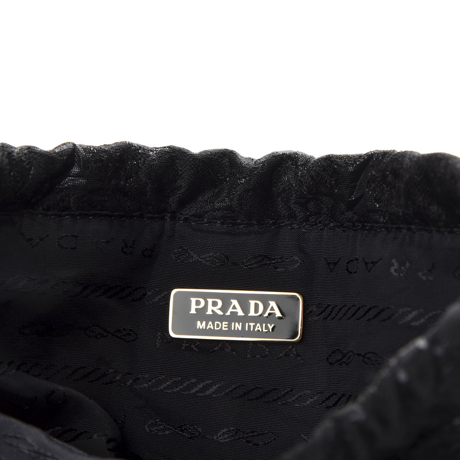 Prada Lace Embroidered Drawstring Pouch Black 6 of 7