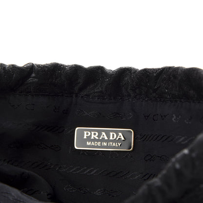 Prada Lace Embroidered Drawstring Pouch Black 6 of 7