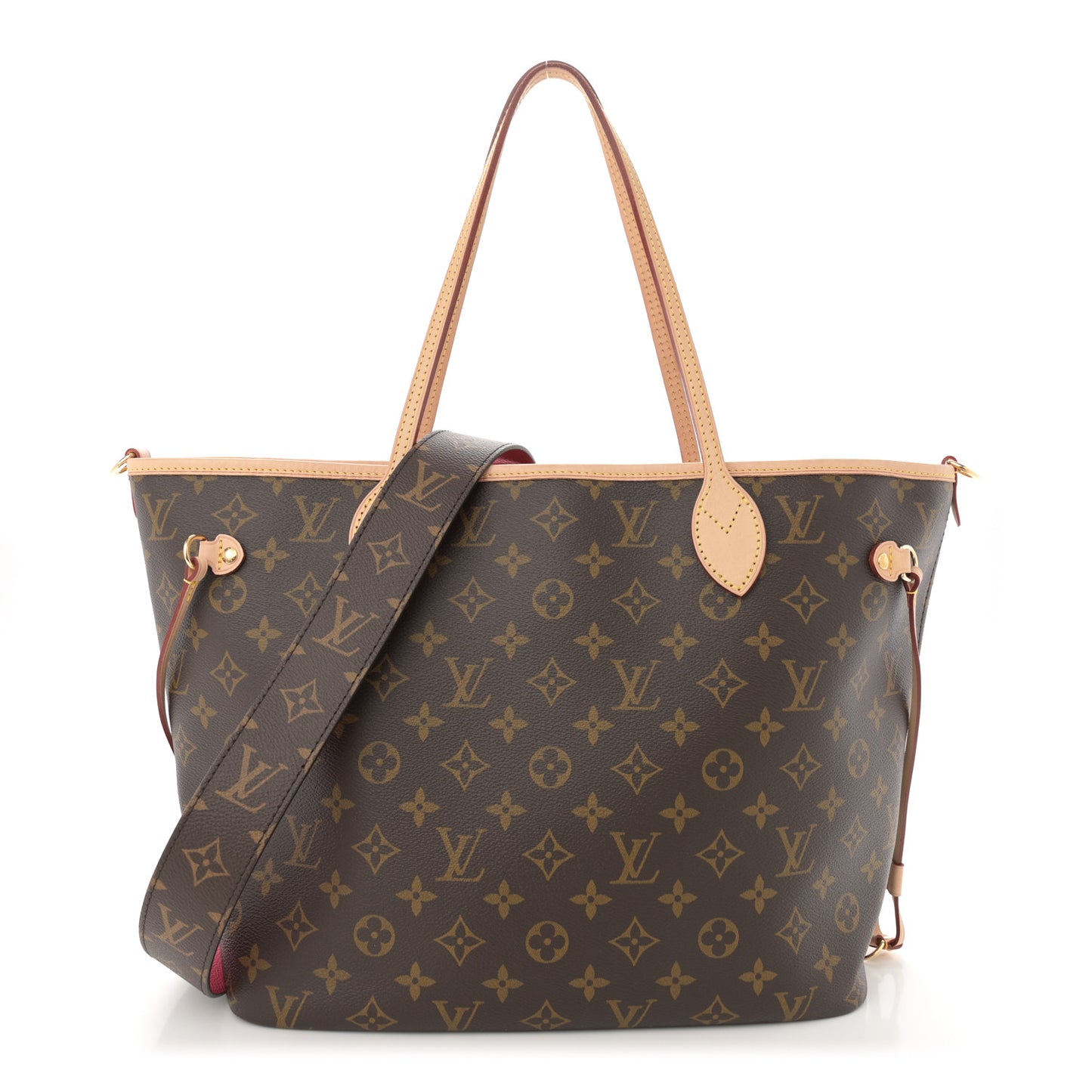 Monogram Inside Out Neverfull Bandouliere MM Rose Pondichery
