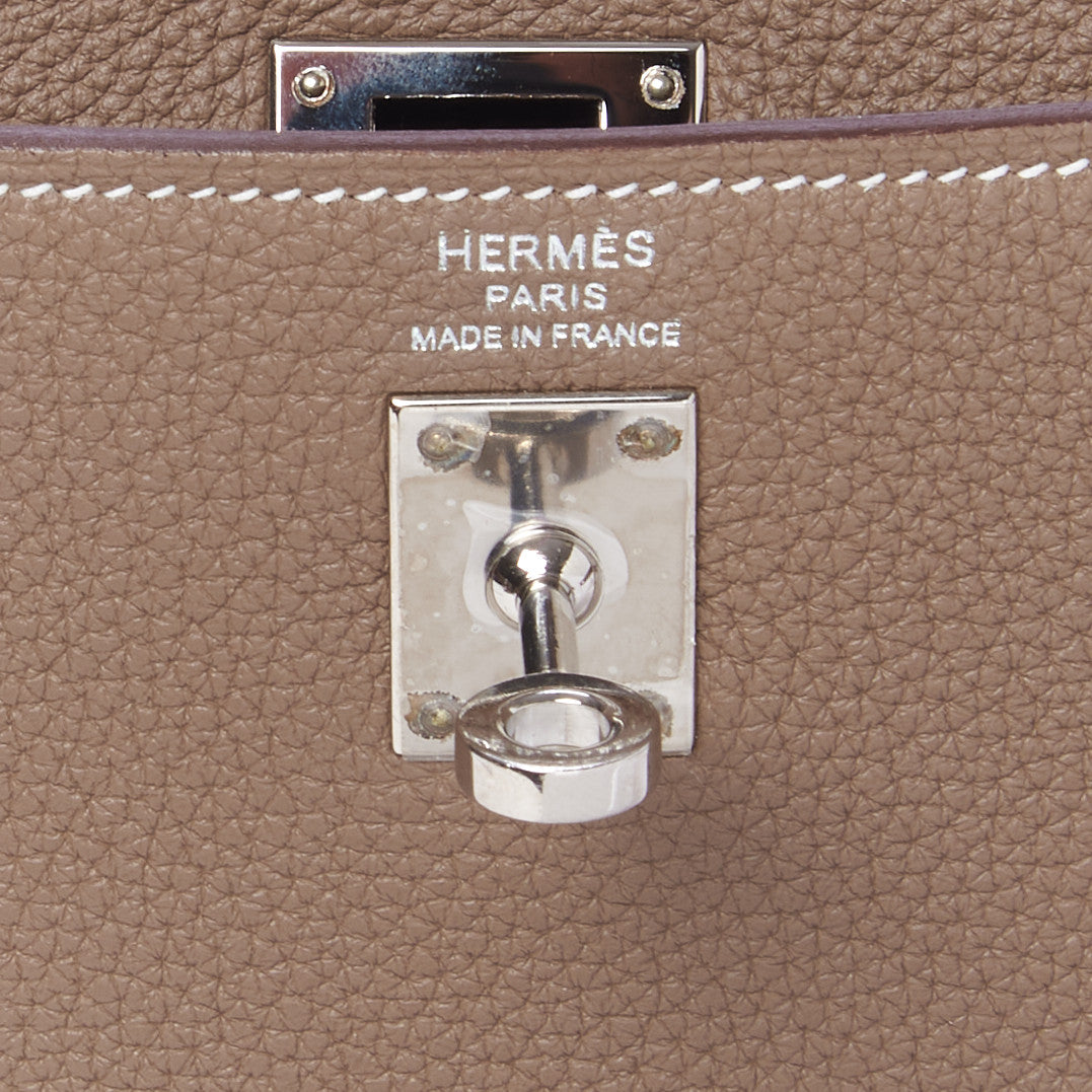 Hermes Togo Kelly Retourne 25 Etoupe 17 of 33