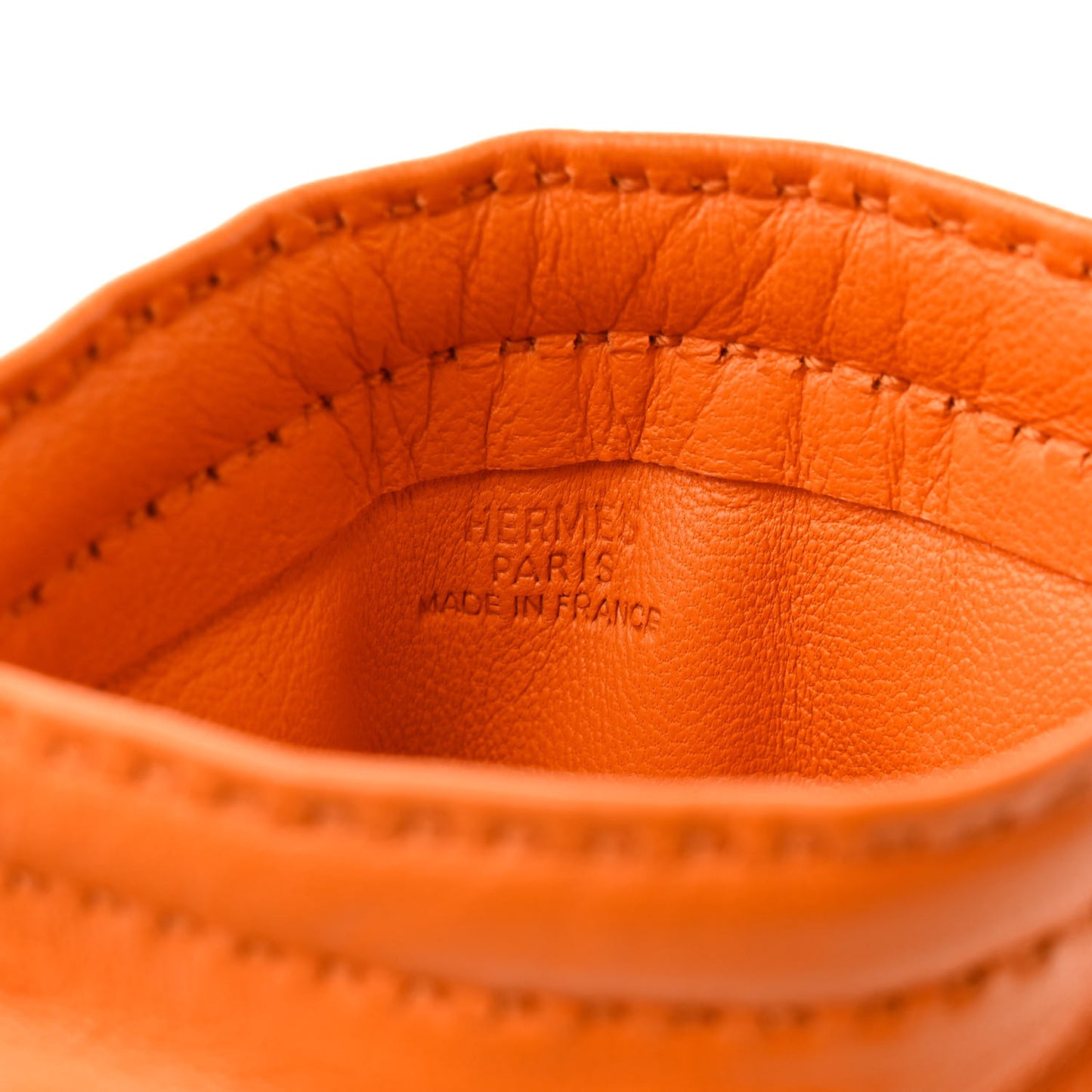Milo Lambskin Swift Drawstring Pouch Orange Poppy