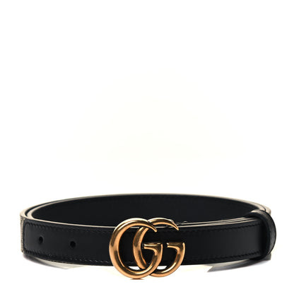 Gucci GG Supreme Monogram Matte Plutone Calfskin Double G 20mm Belt 80 32 Beige Ebony Black 1 of 3