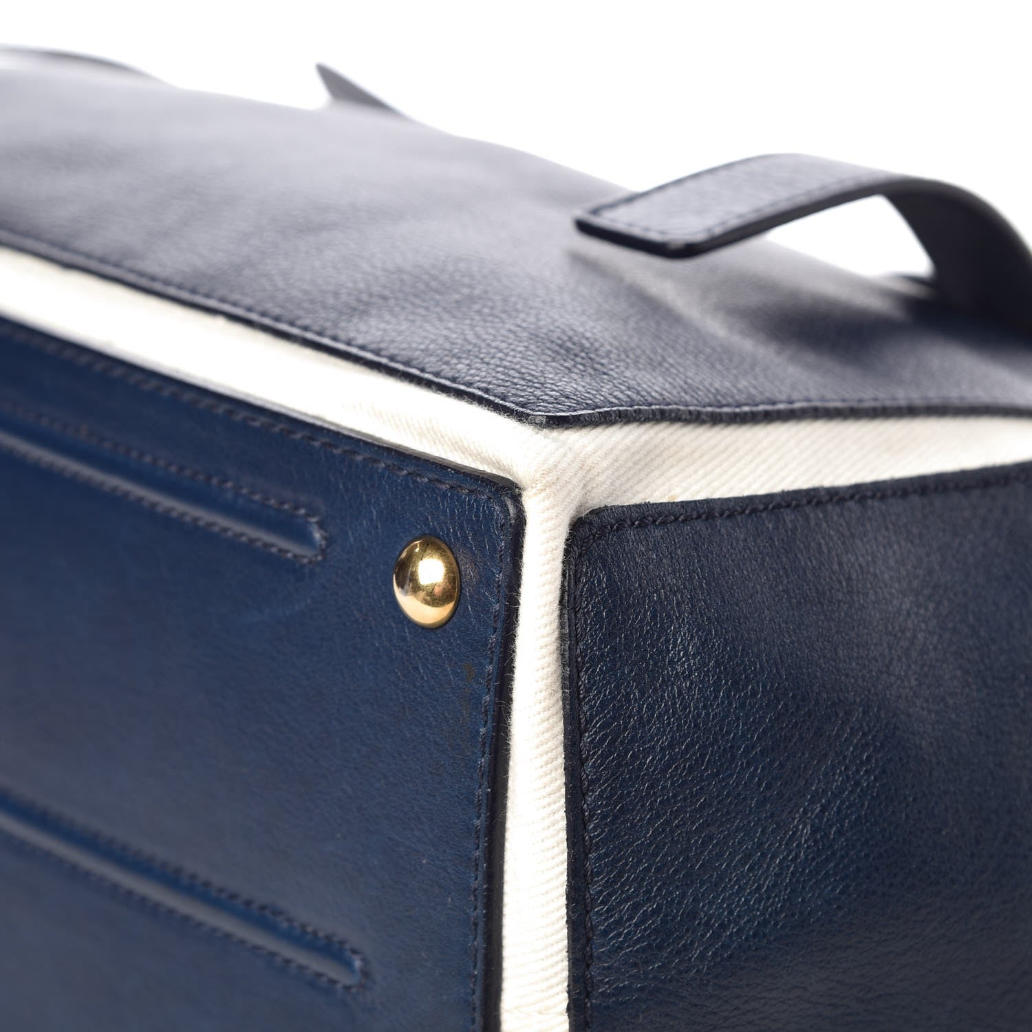 Saint Laurent Calfskin Canvas Medium Muse Two Blue 15 of 16