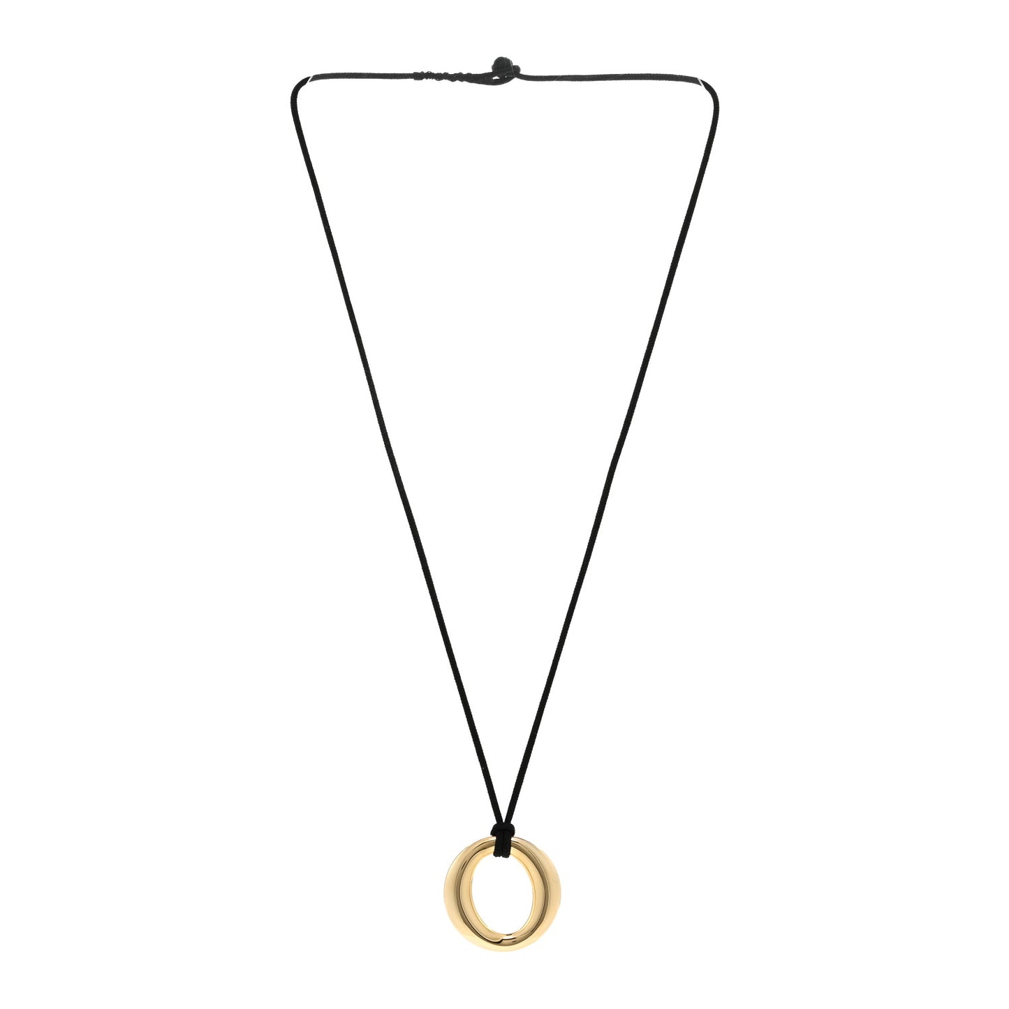 18K Yellow Gold Silk Elsa Peretti Small Sevillana Pendant Necklace