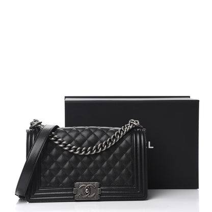 Chanel Caviar Quilted Medium Boy Flap Black 14 of 14