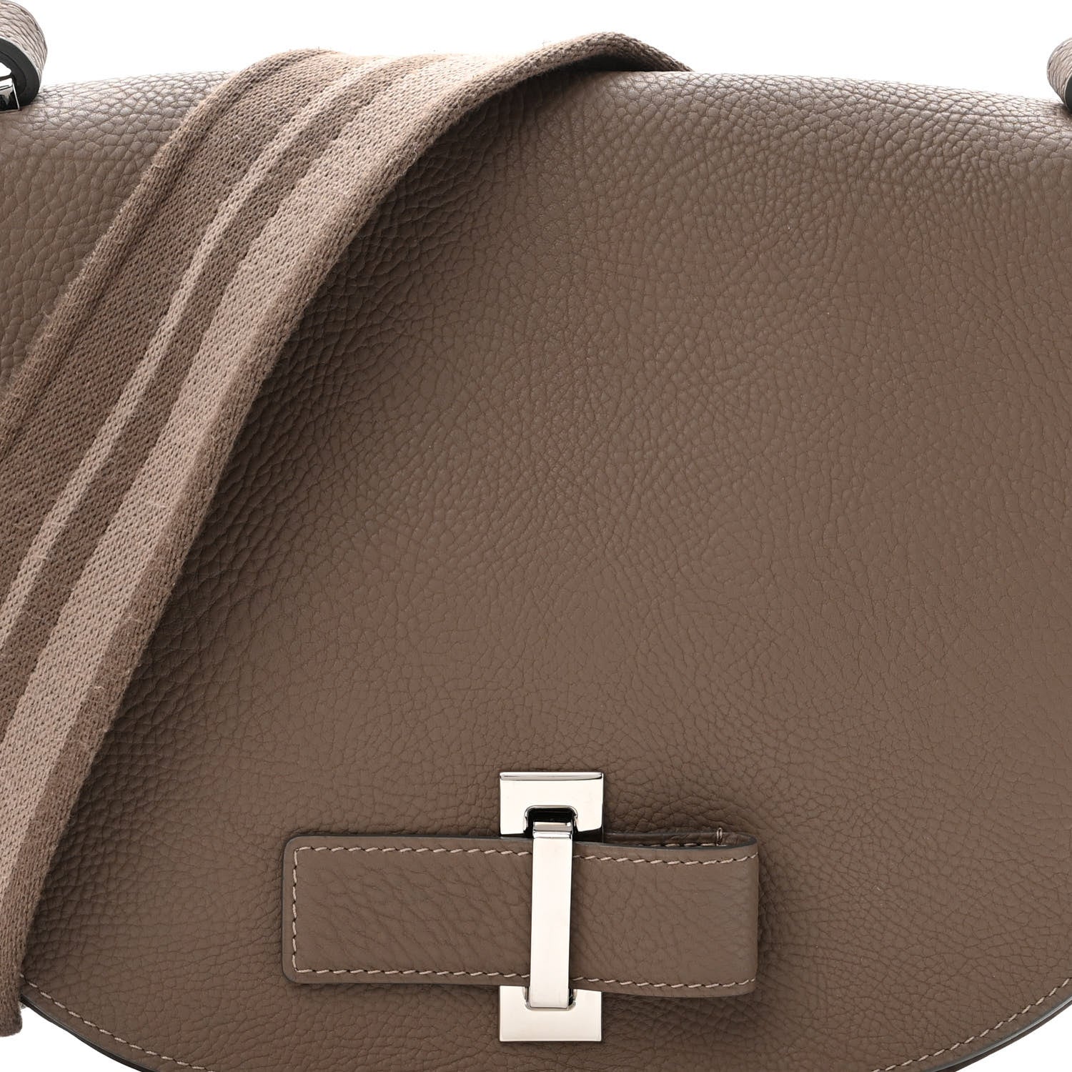 Delvaux Crispy Calfskin Le Mutin MM Saddle Bag Taupe 7 of 9