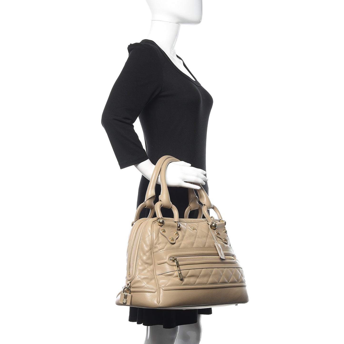 Lambskin Quilted Westbury Tote Beige