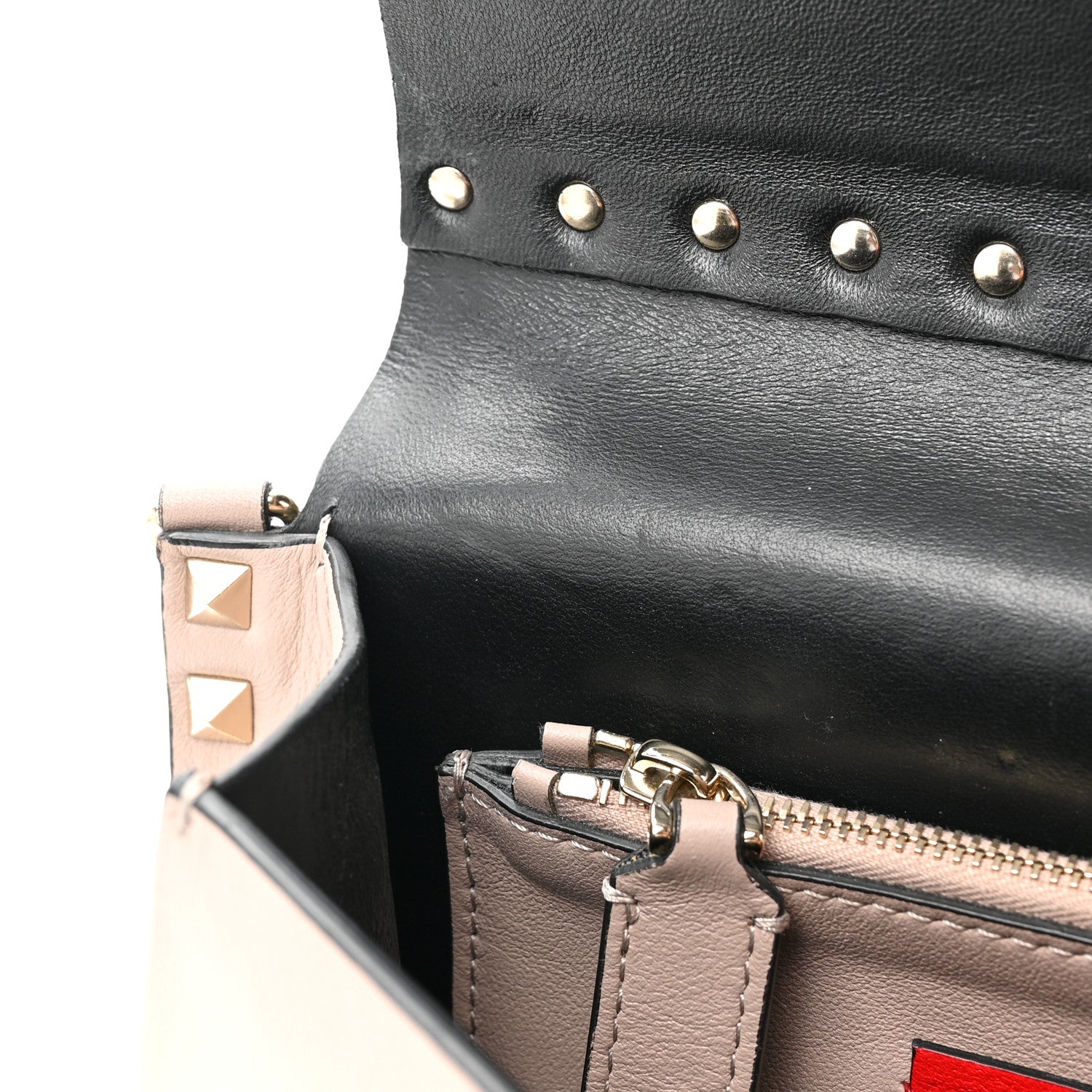 Valentino Garavani Vitello Rockstud Side Slip Crossbody Poudre 10 of 17