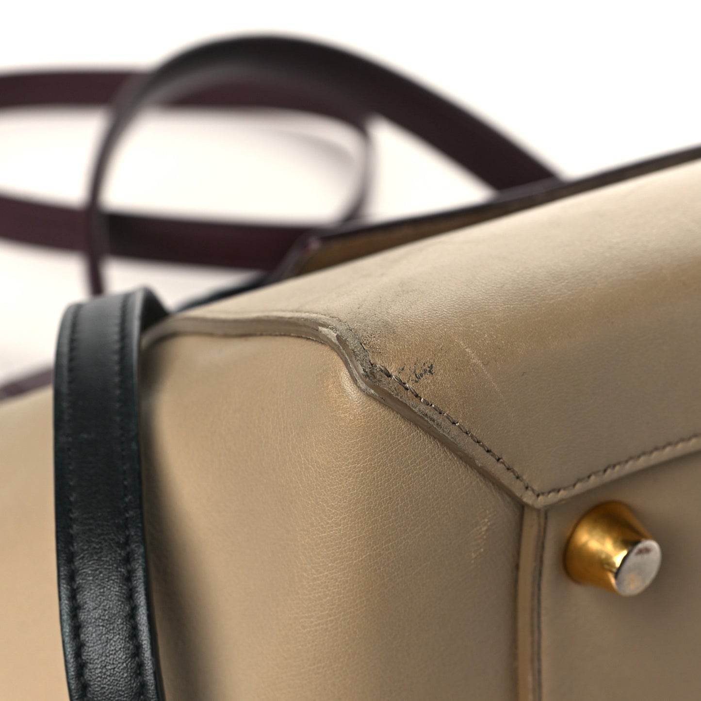Smooth Calfskin Mini Tri-Color Belt Bag Beige Burgundy