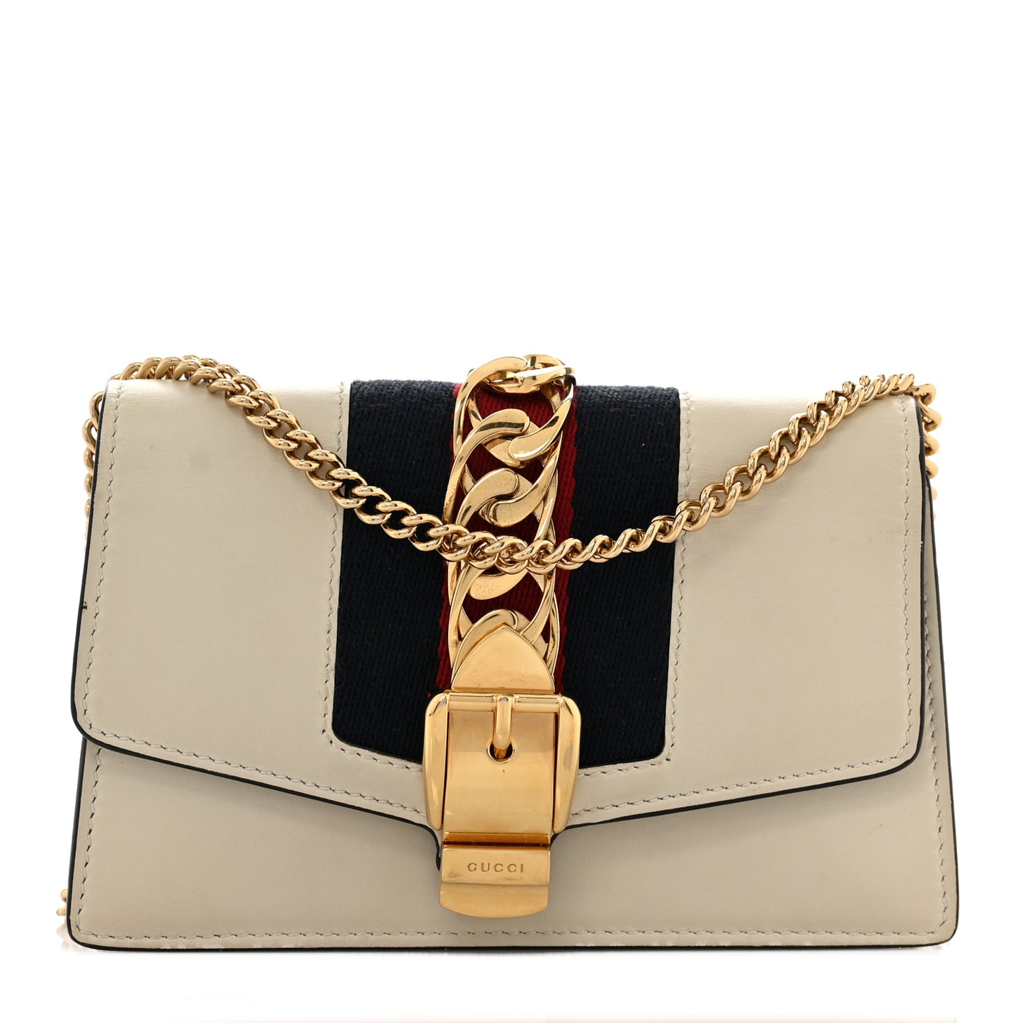 Calfskin Super Mini Sylvie Chain Shoulder Bag White