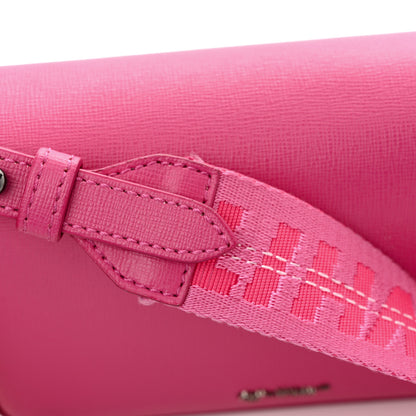 Off-White Saffiano Striped Diag Binder Clip Bag Pink White 11 of 14