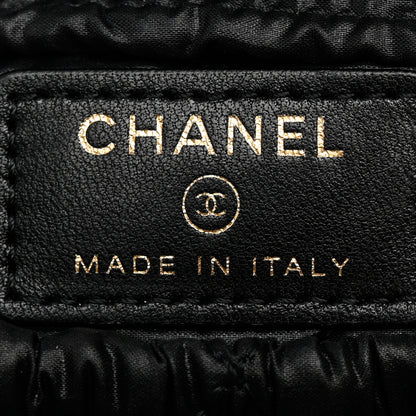 Chanel Lambskin Quilted Small Curvy Pouch Cosmetic Case Black 6 of 10