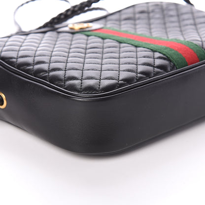 Gucci Calfskin Web Trapuntata Small GG Shoulder Bag Black 7 of 8