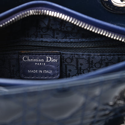 Christian Dior Patent Cannage Medium Lady Dior Navy Blue 6 of 9