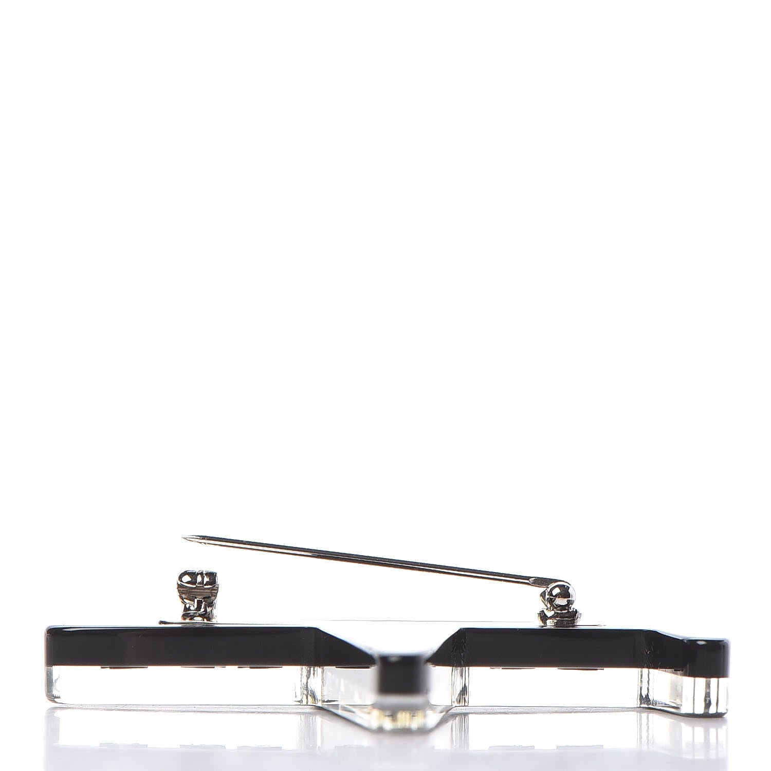 Chanel Resin Pearl CC Airplane Brooch Black White 4 of 6