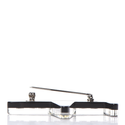 Chanel Resin Pearl CC Airplane Brooch Black White 4 of 6