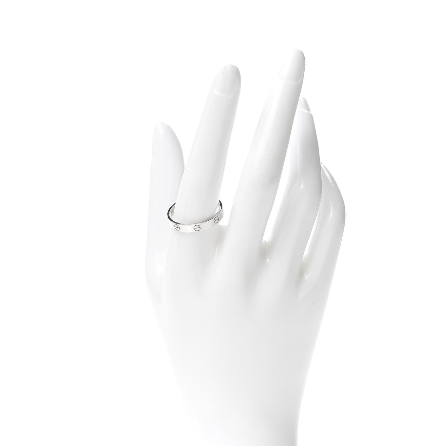 18K White Gold 3.5mm LOVE Wedding Band Ring 63 10.25