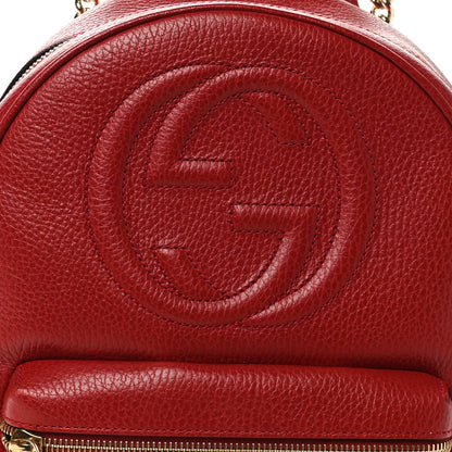 Gucci Pebbled Calfskin Soho Chain Backpack Hibiscus Red 8 of 10