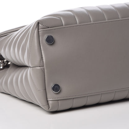 Saint Laurent Calfskin Y Quilted Monogram Large Loulou Chain Satchel Light Grey 10 of 12